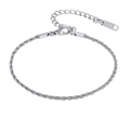 2mm Rope Bracelet - Silver