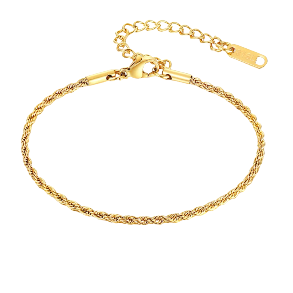 2mm Rope Bracelet - Gold