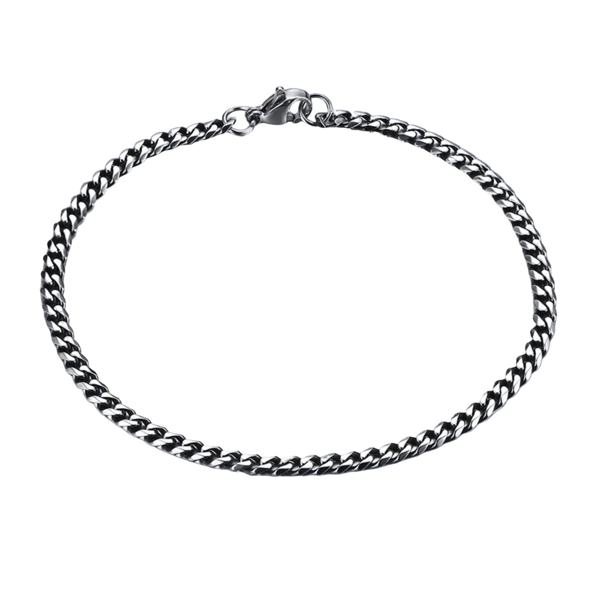 3mm Miami Cuban Bracelet - Vintage Silver