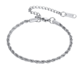 3mm Rope Bracelet - Silver