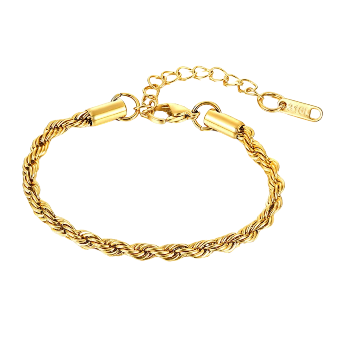 4mm Rope Bracelet - Gold