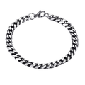 7mm Miami Cuban Bracelet - Vintage Silver