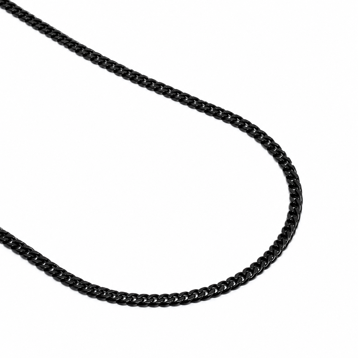 3mm Cuban Chain - Black