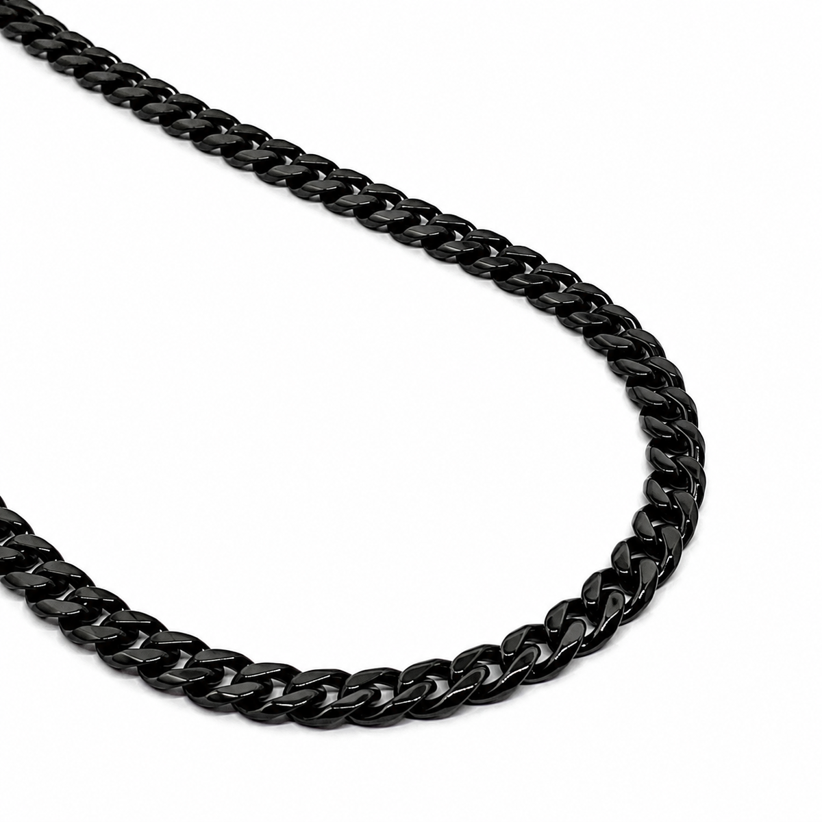 7mm Cuban Chain - Black