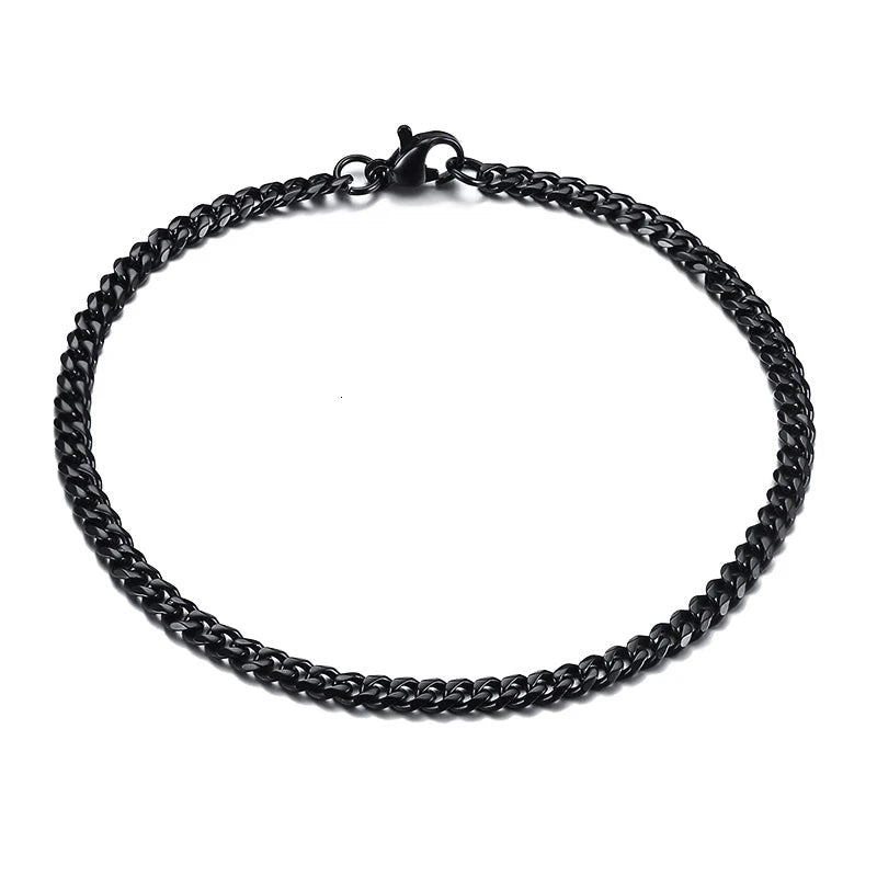 3mm Miami Cuban Bracelet - Black