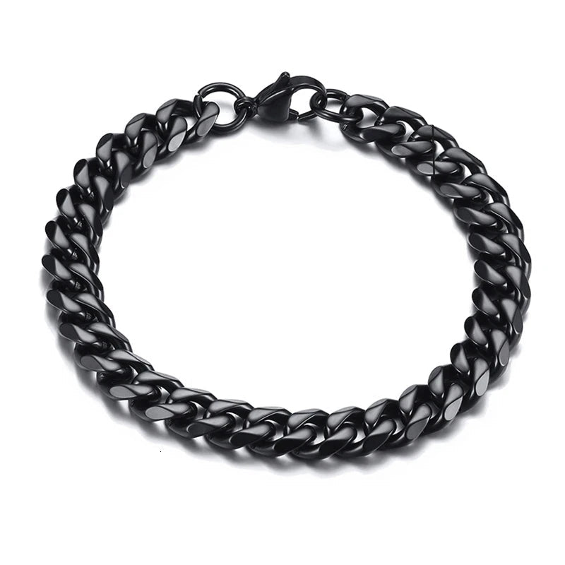 9mm Miami Cuban Bracelet - Black