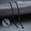 3mm Cuban Chain - Black