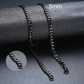 5mm Cuban Chain - Black