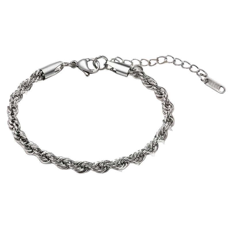 5mm Rope Bracelet - Silver